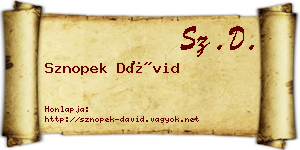 Sznopek Dávid névjegykártya