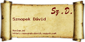 Sznopek Dávid névjegykártya