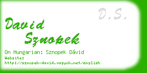 david sznopek business card