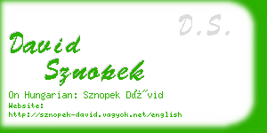 david sznopek business card